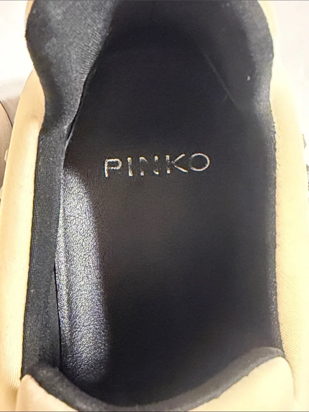 Pinko Cream Crystal-Embellished Slip-On Sneakers Size 8
